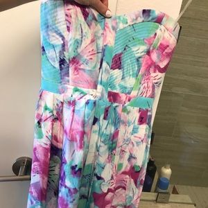 Parker silk floral mini dress